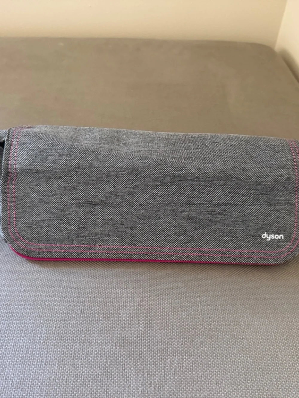 Dyson Supersonic Hair Dryer Travel Storage Bag Grey Pink Piping